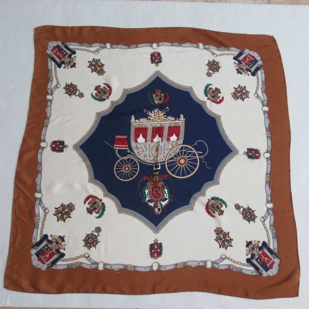 Carriage Silky Satin Square Scarf 30" x 31" Multicolor